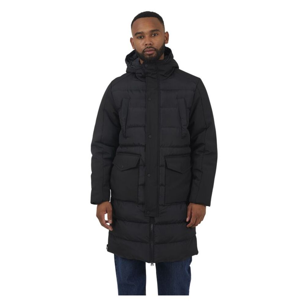 Brave Soul Mens Longline Padded Jacket / Black